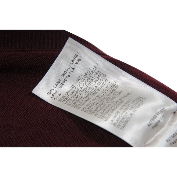 Bottega Veneta Men Long Sleeve Polo Sweater Size Large IT 50 Burgundy Red Wool - Picture 9 of 11